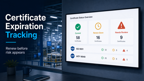 How to Track ISO 9001 and IATF 16949 Certificate Expiration With Suppliers